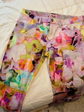 Ted Baker Multicolor Floral Straight Leg Pants - Pink, Purple, Yellow, Green